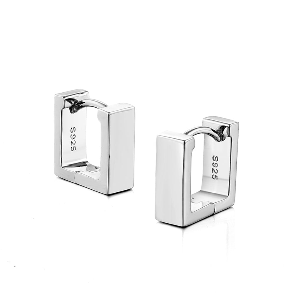 Sterling Silver Square Hoop Earrings