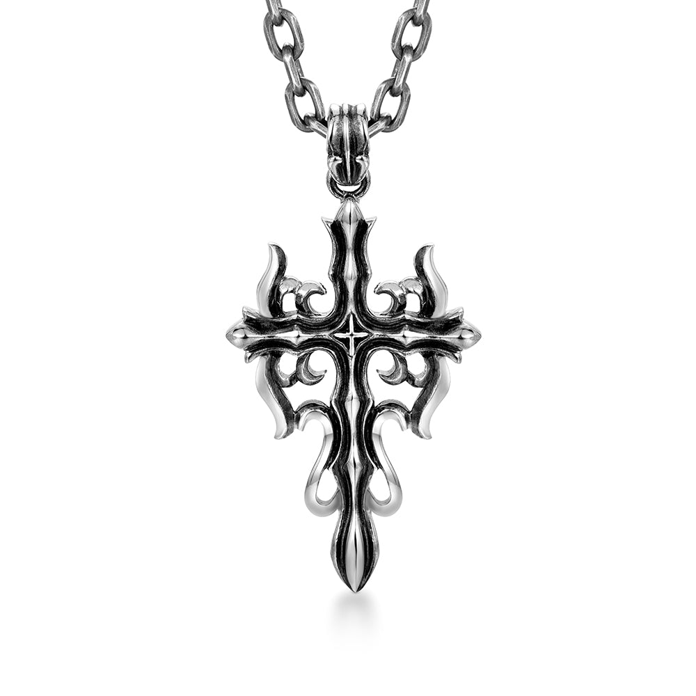 Vintage Bloody Mary Nemesis Flame Cross Pendant