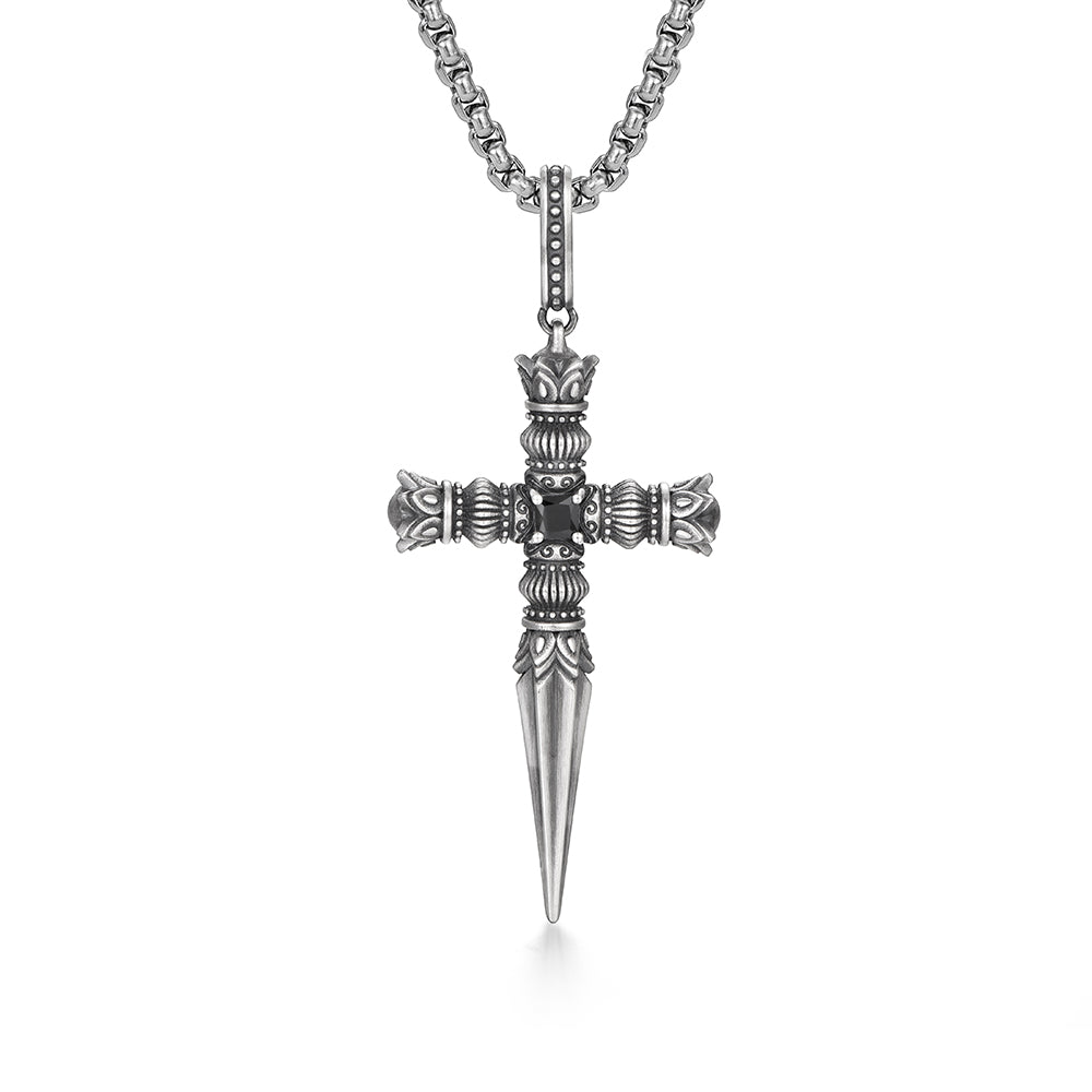 Vintage Cross Dagger Pendant