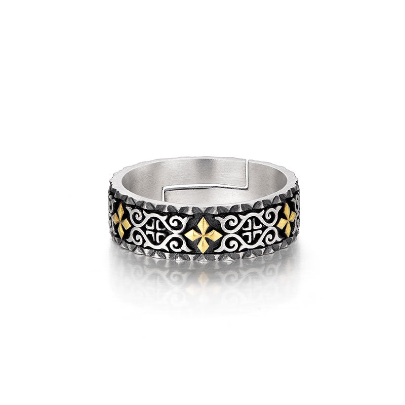 Black Gold Byzantine Ring Band