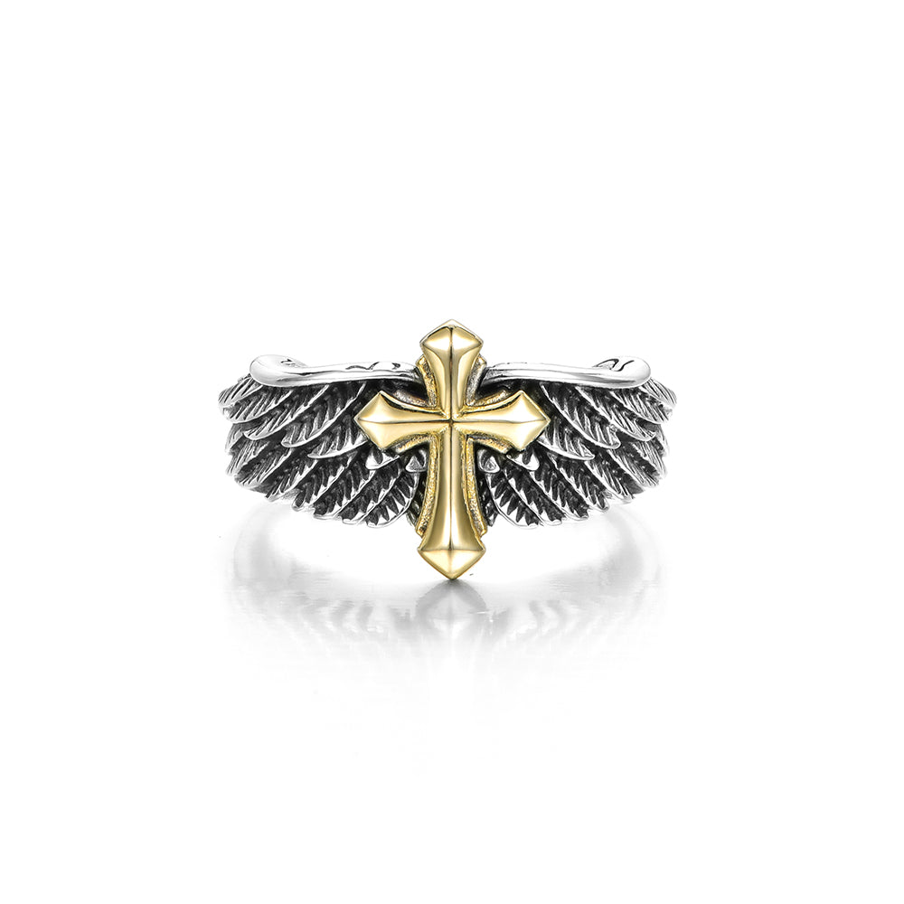 Vintage Angel Cross Ring