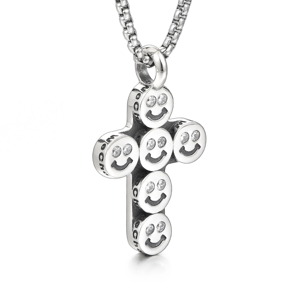 Smiley Faces Cross Pendant