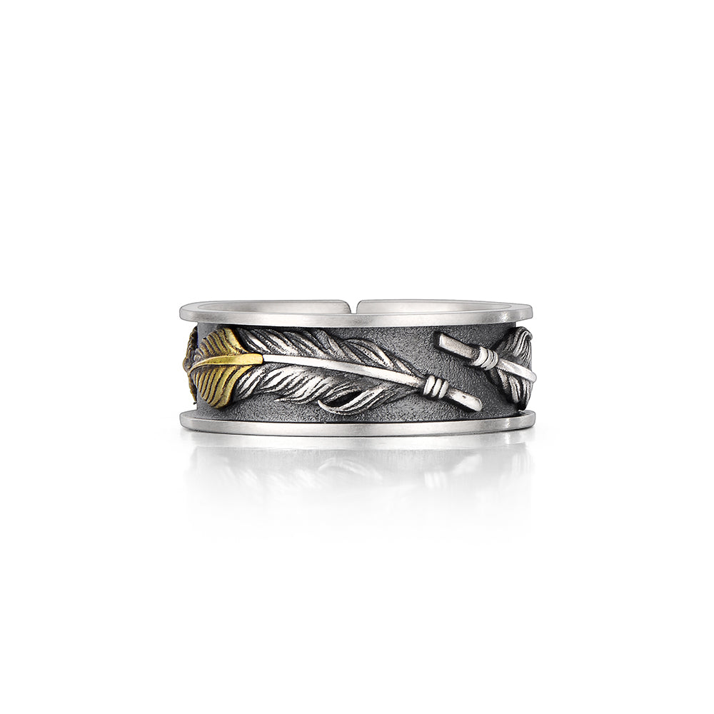 Vintage Feather Ring Band