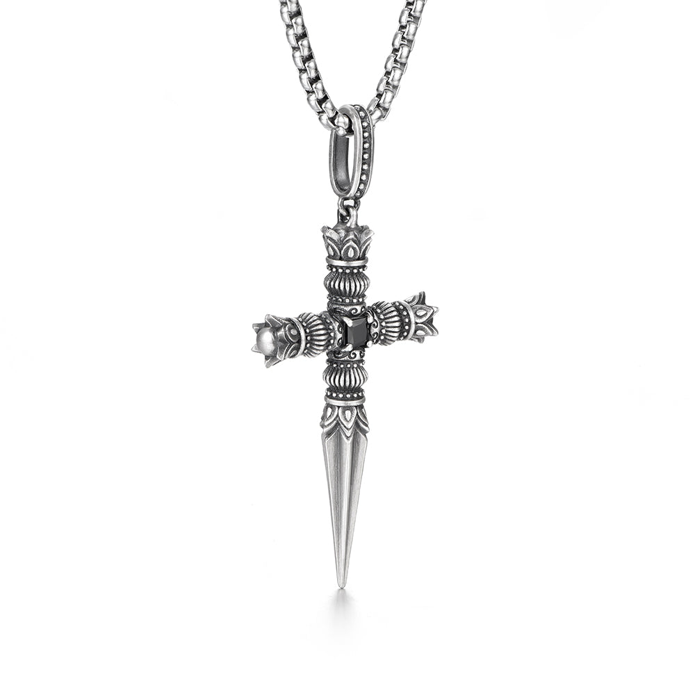 Vintage Cross Dagger Pendant