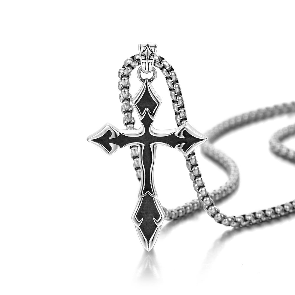 Black Pointed Cross Pendant