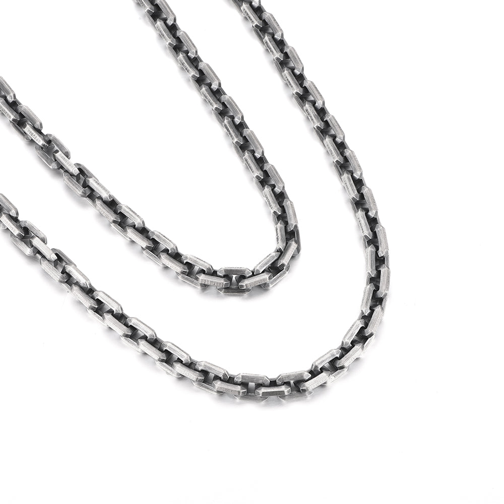 IDEAGEMER Simple Stackable Sterling Silver Chains-6MM