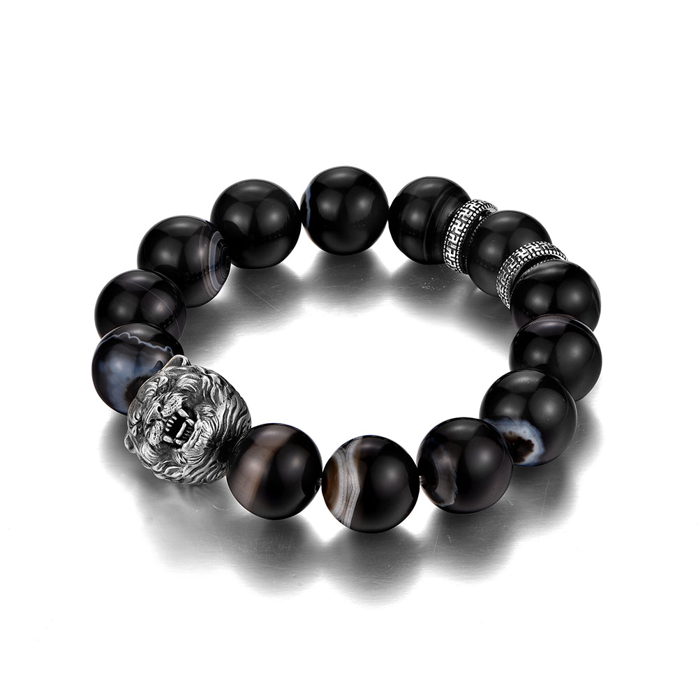Black Obsidian Tiger Head Bracelet