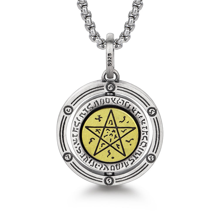 IDEAGEMER Eye of God Sterling Silver Rotatable Pendants
