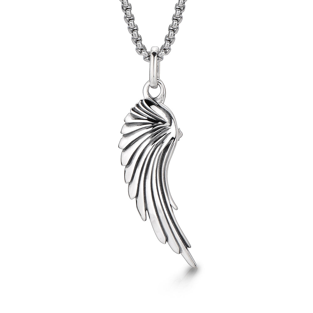 Vintage Angel Wing & Cross Pendant