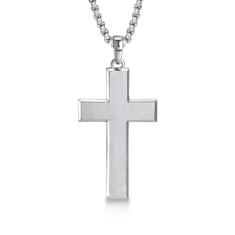 IDEAGEMER Sterling Silver Cross Necklace Simple Pendants