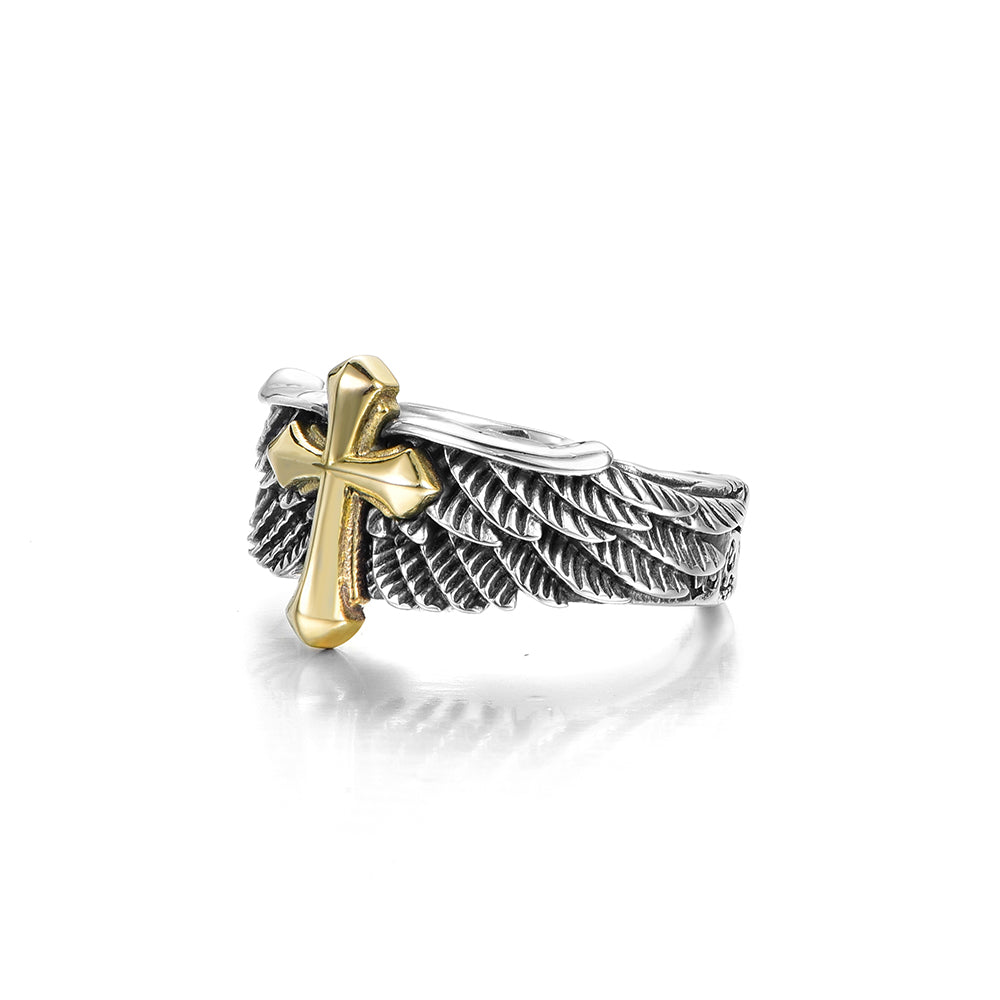 Vintage Angel Cross Ring