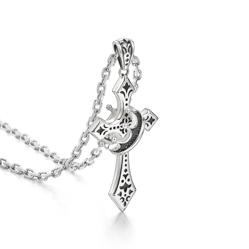 Cross & Crown Pendant