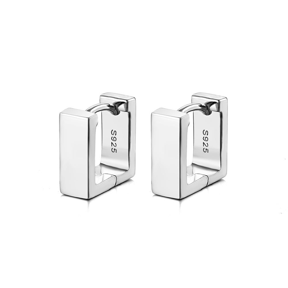 Sterling Silver Square Hoop Earrings