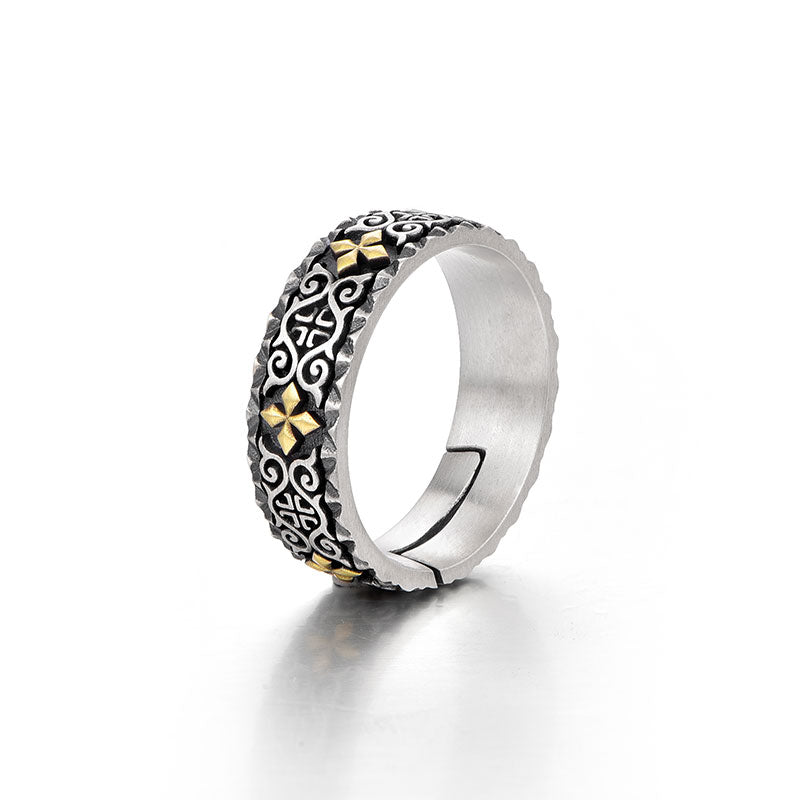 Black Gold Byzantine Ring Band
