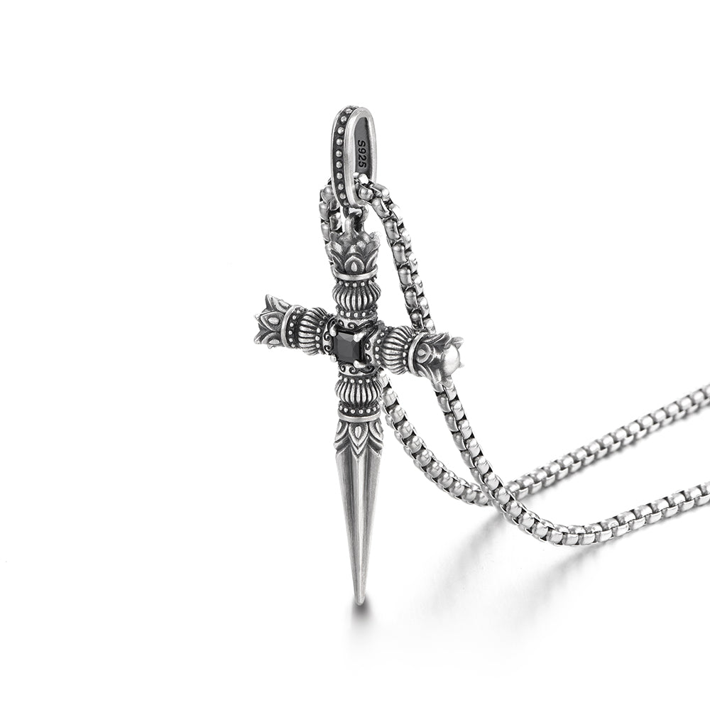 Vintage Cross Dagger Pendant