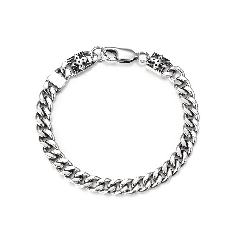 Saint Cross Curb Cuban Link Bracelet