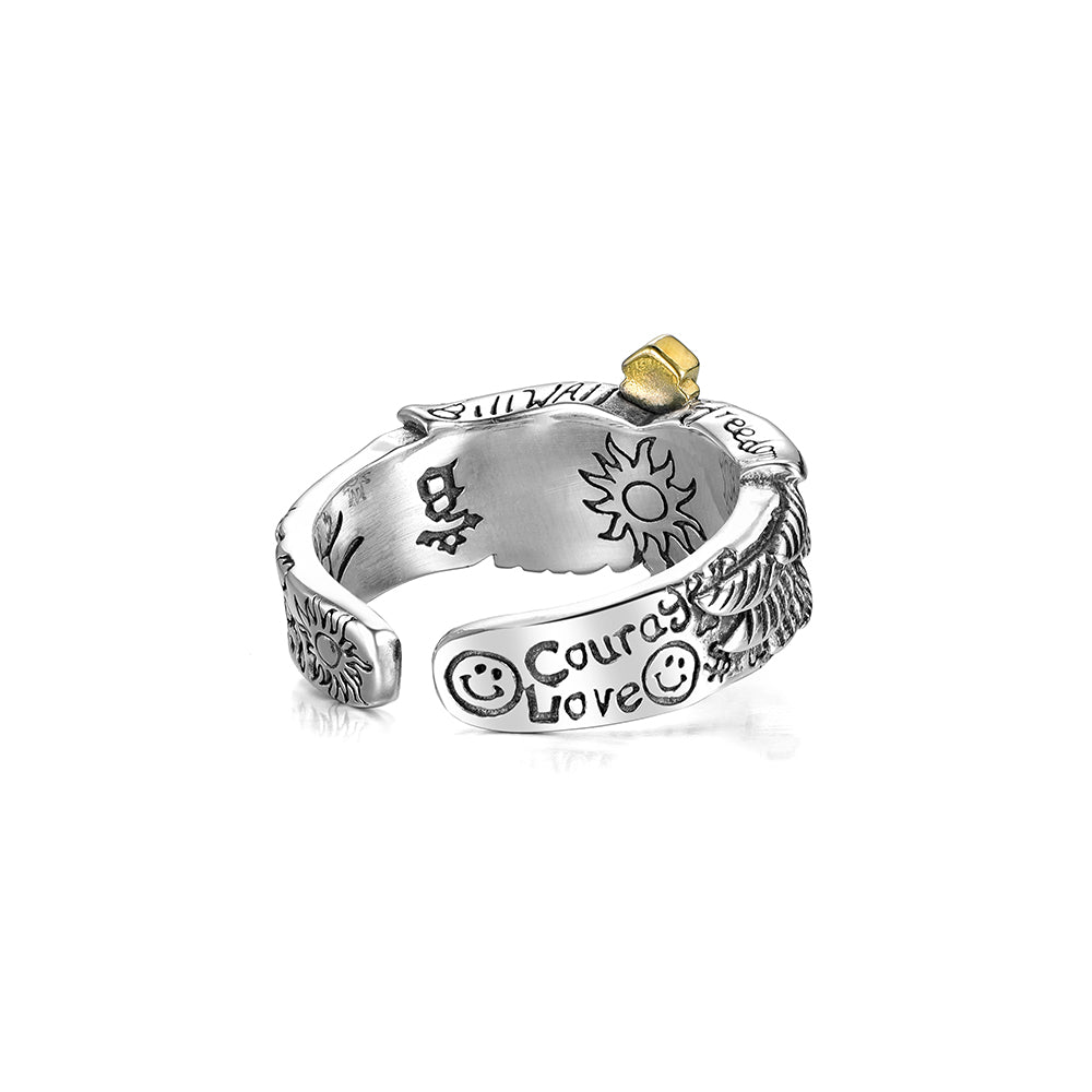 Vintage Angel Cross Ring