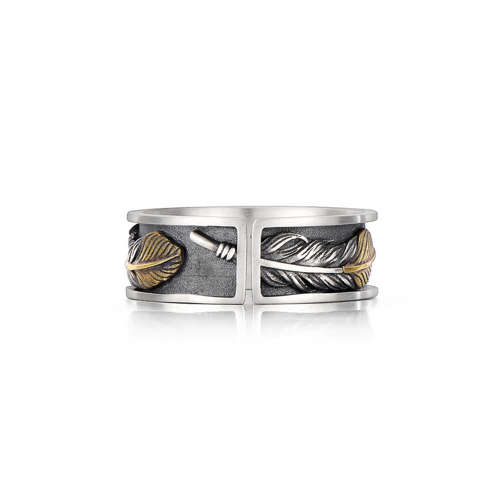Vintage Feather Ring Band