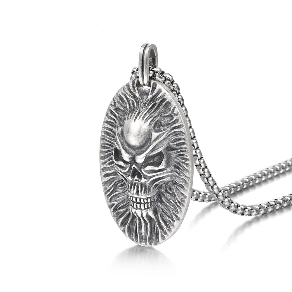 Vintage Skull Face Pendant