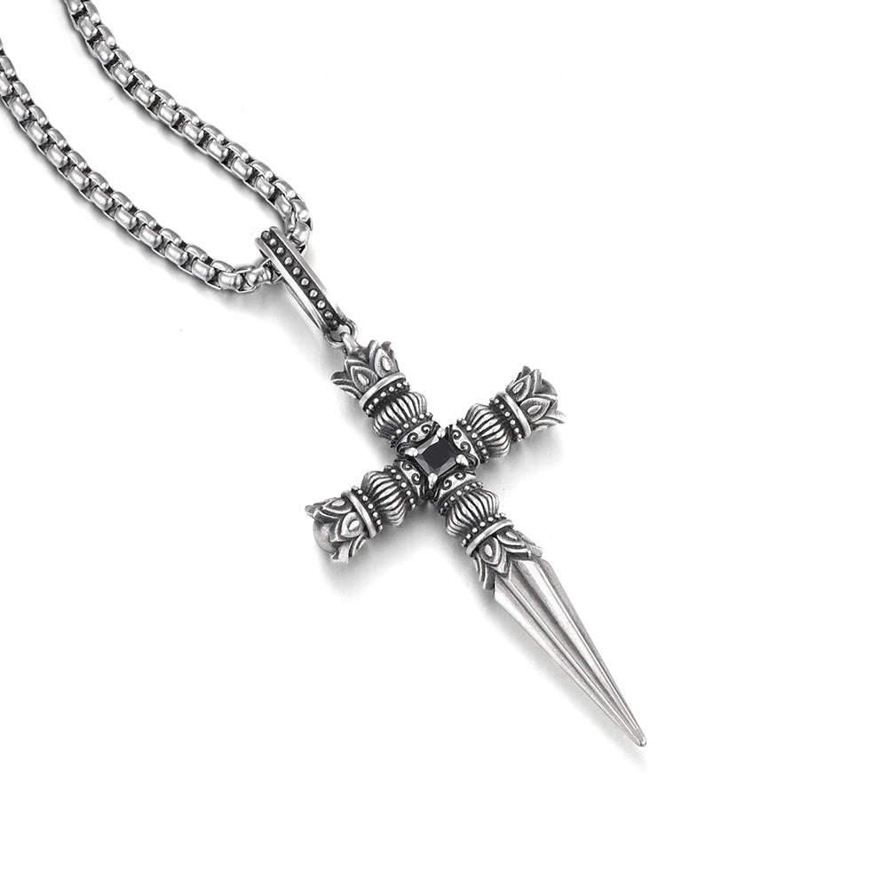 Vintage Cross Dagger Pendant