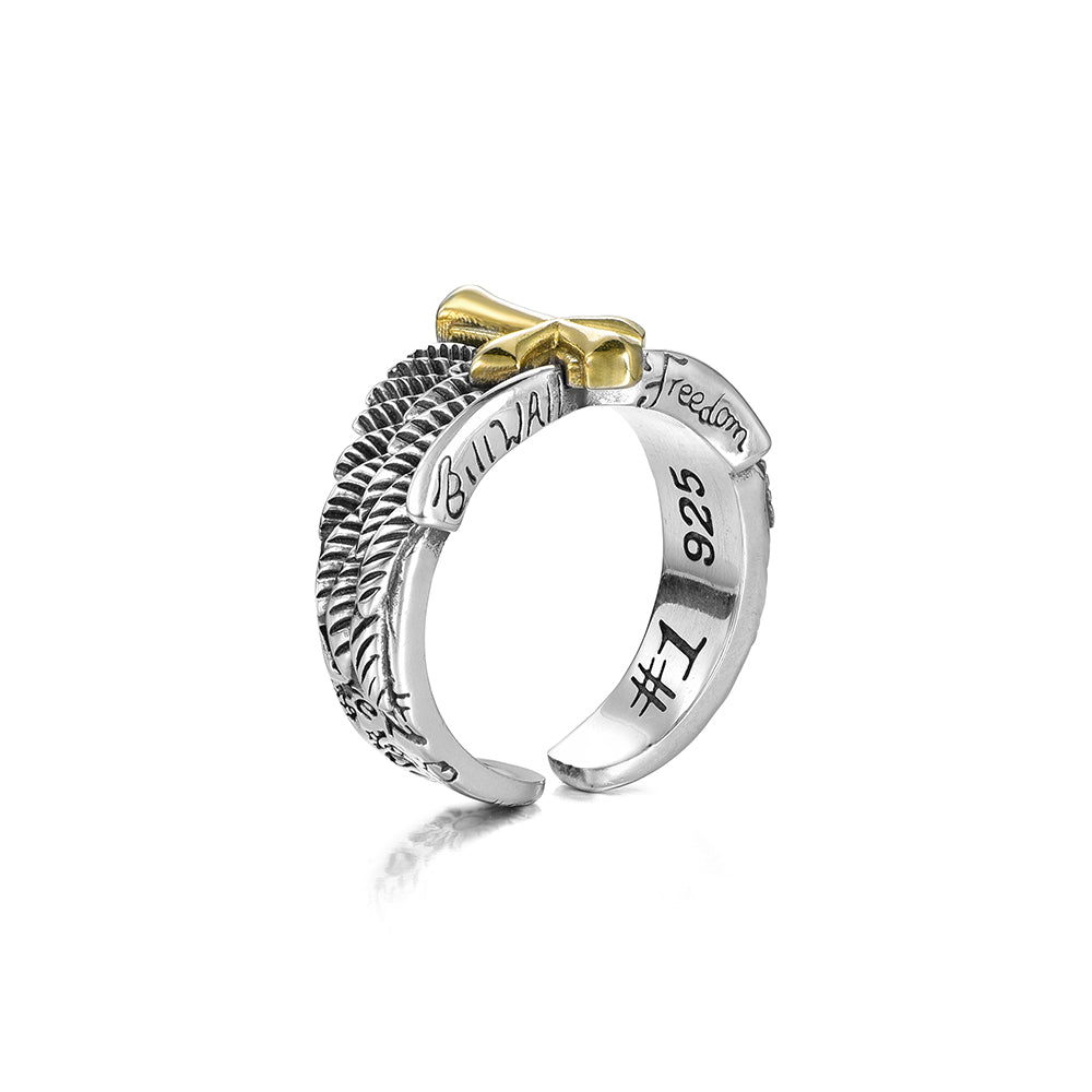 Vintage Angel Cross Ring
