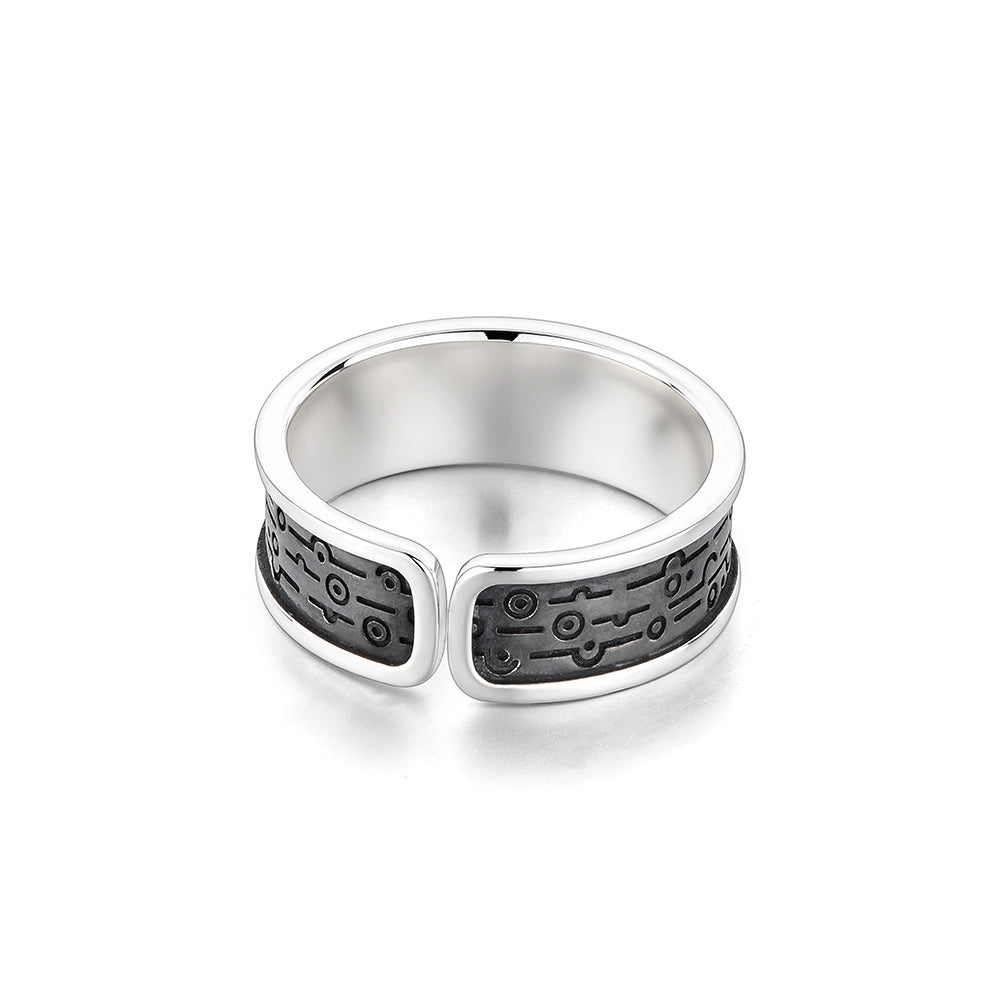 Cyber Sun & Moon Ring Band