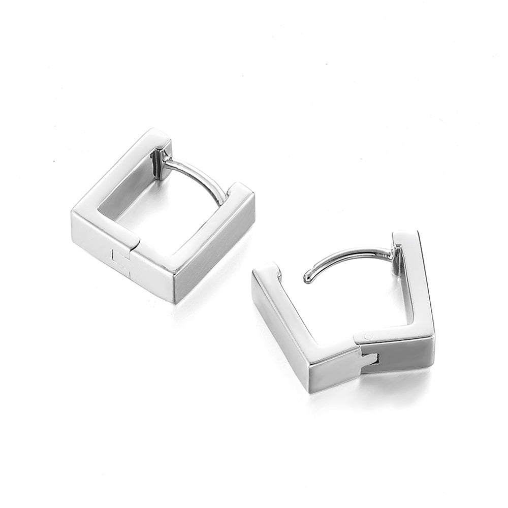 Sterling Silver Square Hoop Earrings