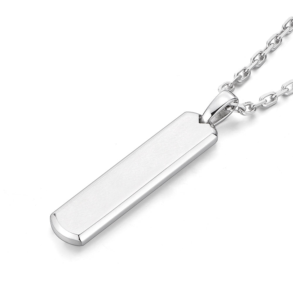 Solid Sterling Silver Bar Pendant