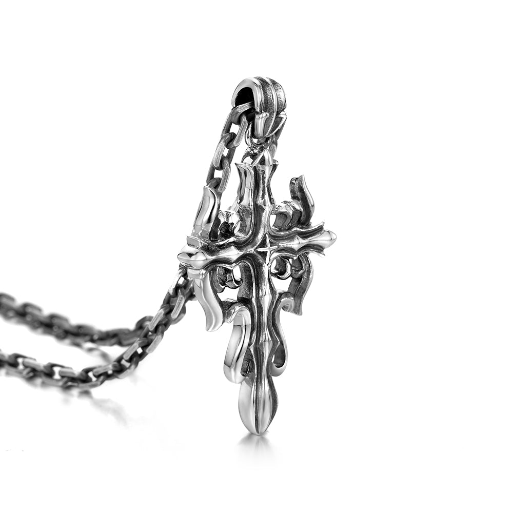 Vintage Bloody Mary Nemesis Flame Cross Pendant