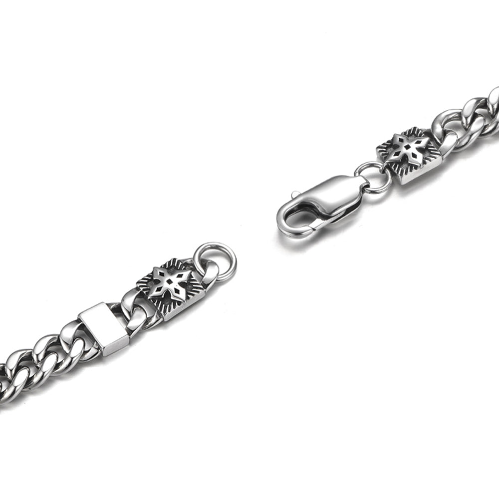 Saint Cross Curb Cuban Link Bracelet