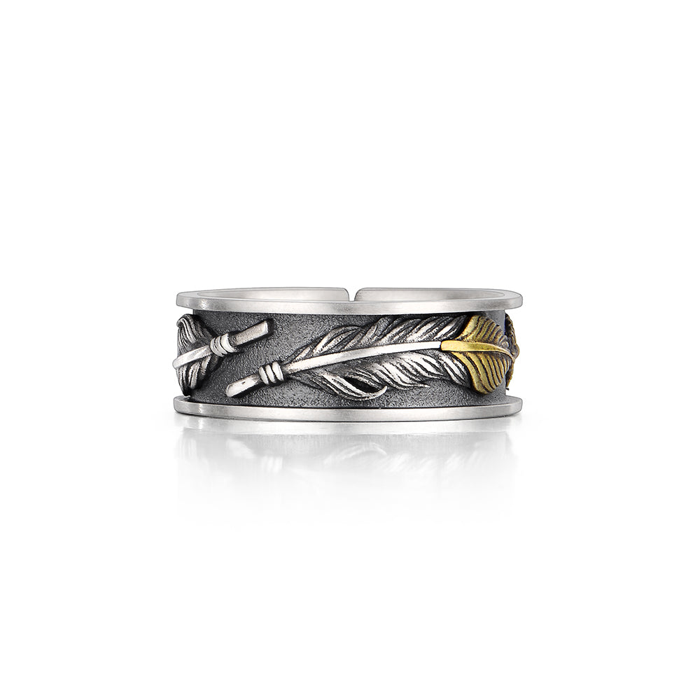 Vintage Feather Ring Band