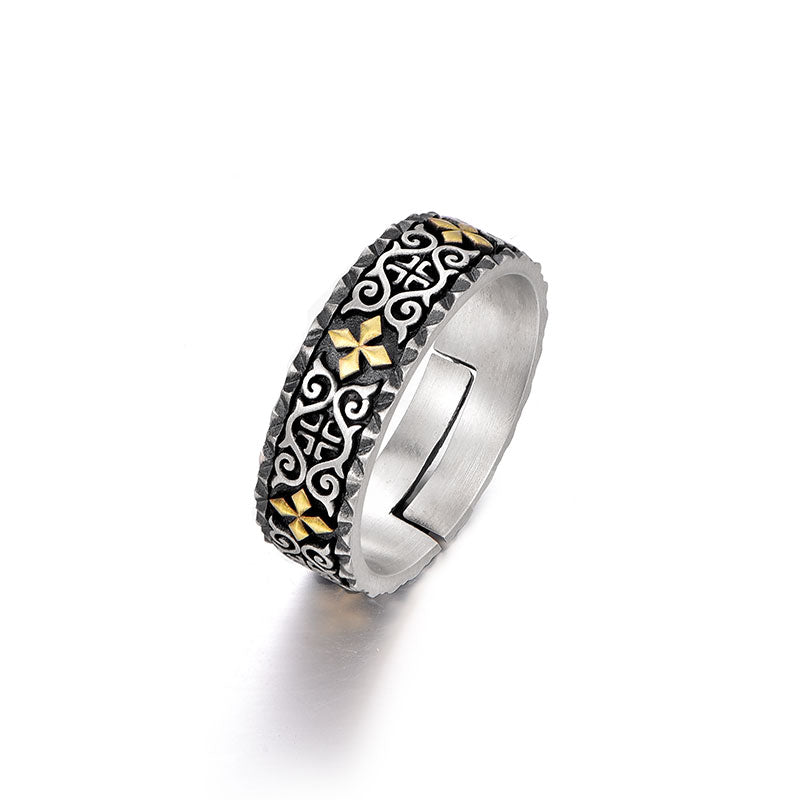 Black Gold Byzantine Ring Band