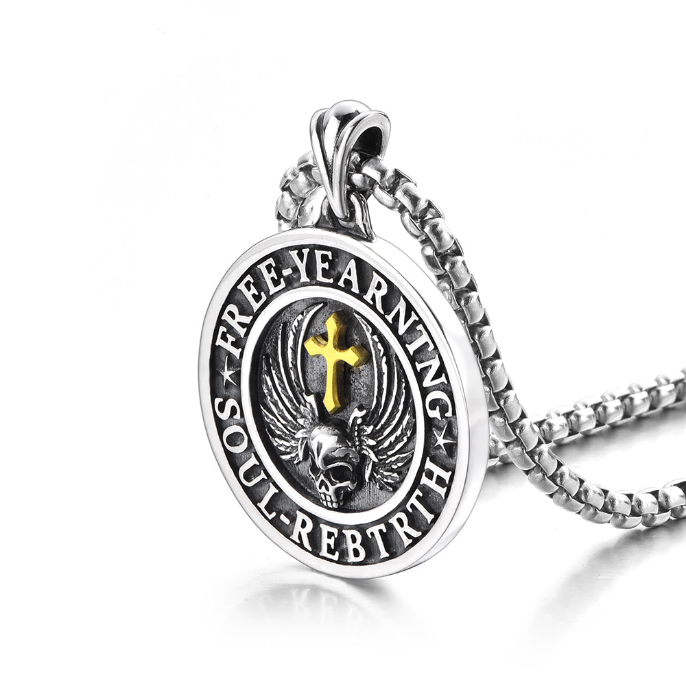 Vintage Holy Wing Skull Pendant