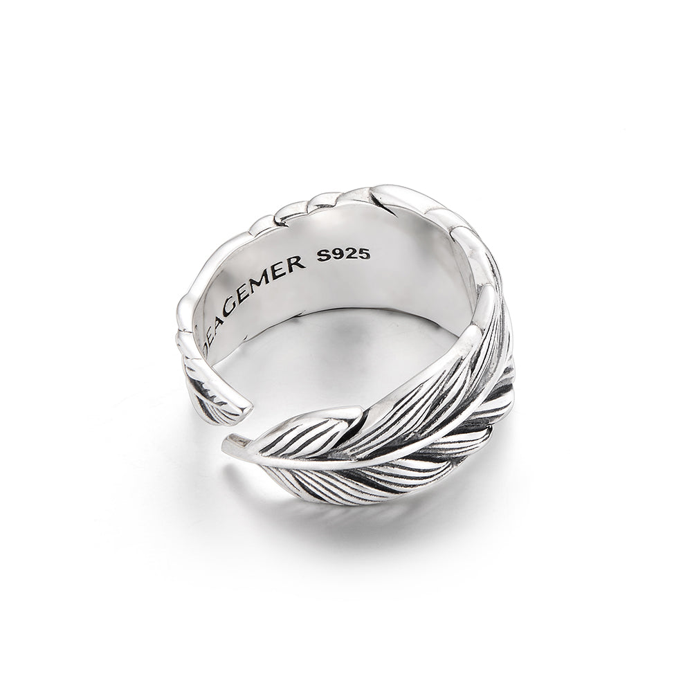Vintage Devil's Eye Feather Ring Band