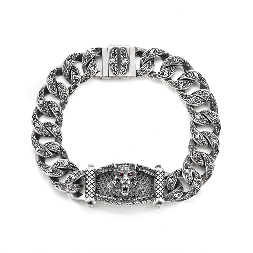 Vintage Beast Totem Cuban Link Bracelet-Lion/Tiger/Wolf