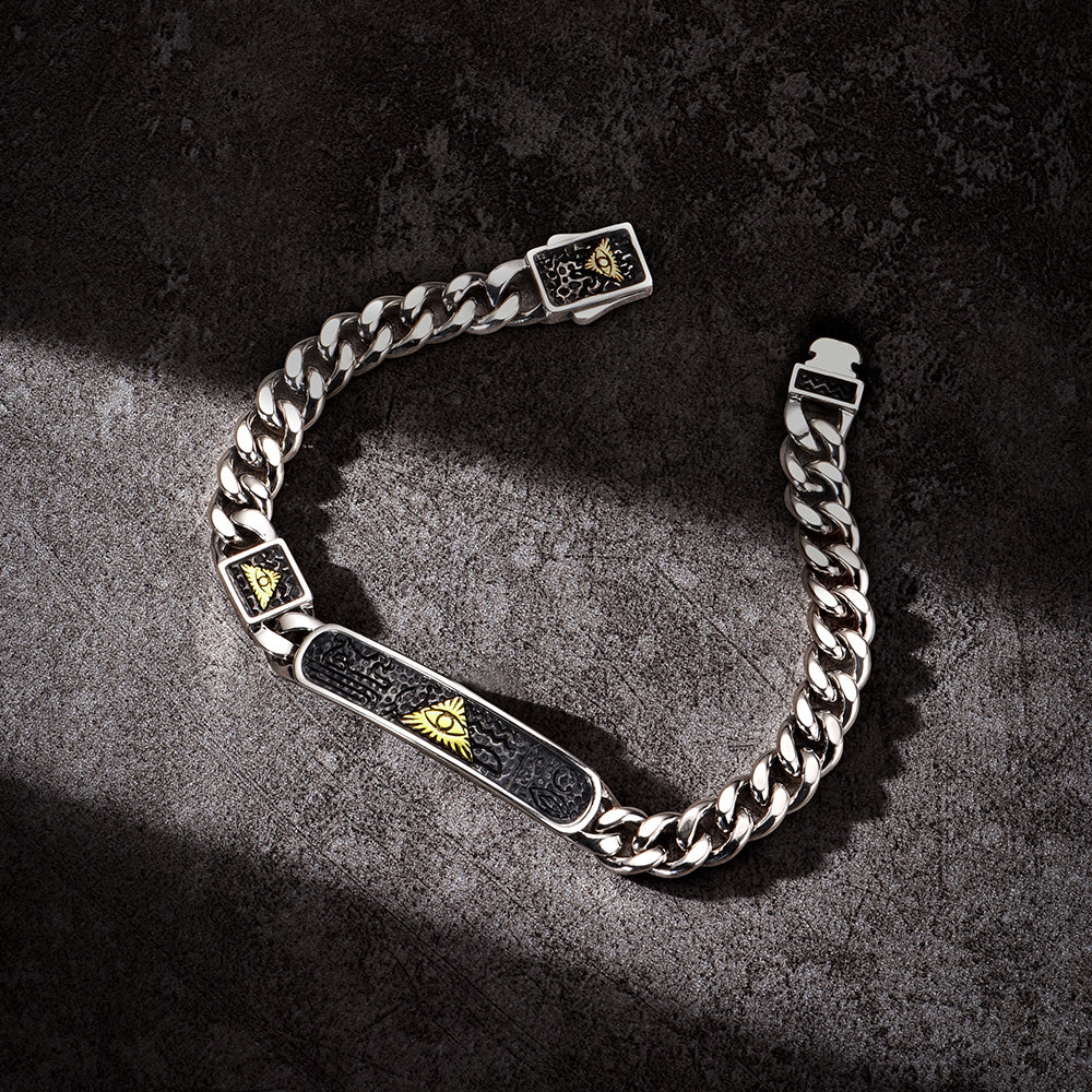 Vintage Eye Of God Cuban Link Bracelet