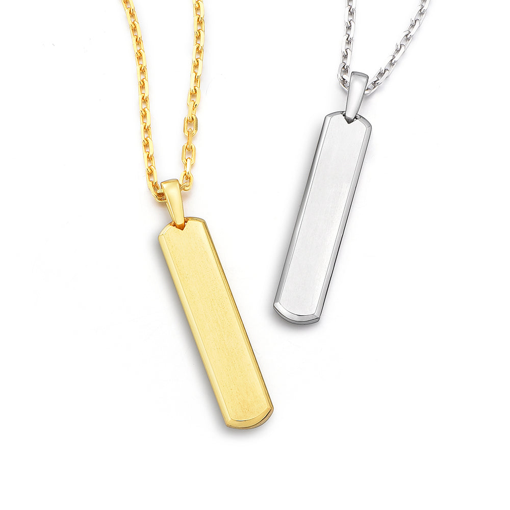 Solid Sterling Silver Bar Pendant
