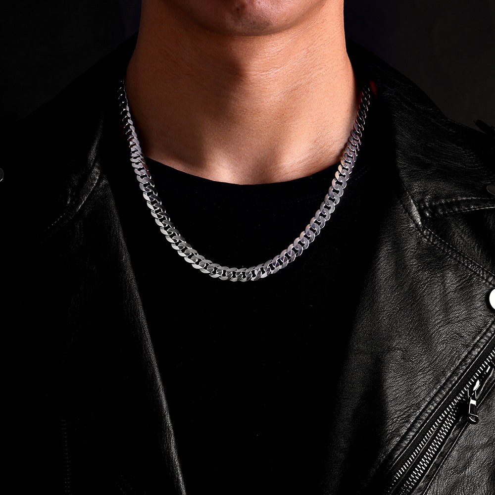 9mm Miami Sterling Silver Cuban Link Chain