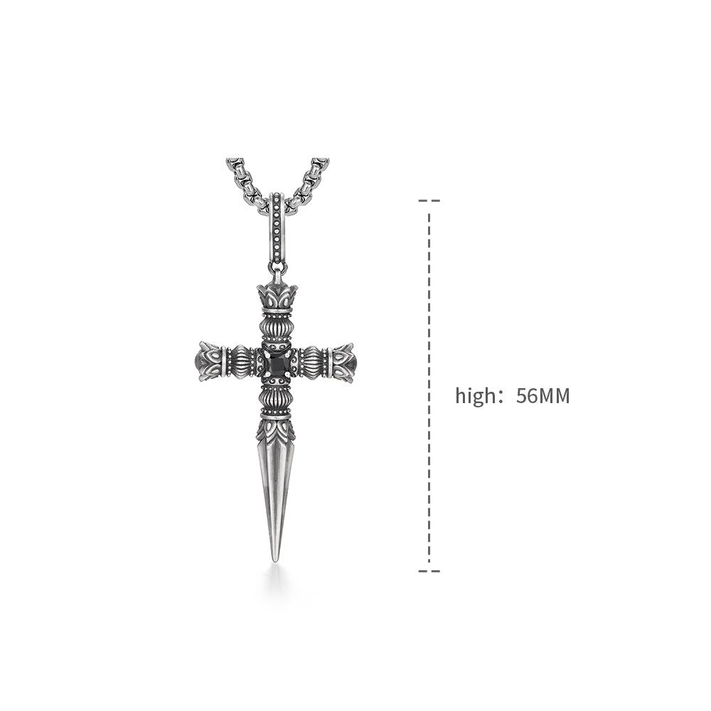 Vintage Cross Dagger Pendant