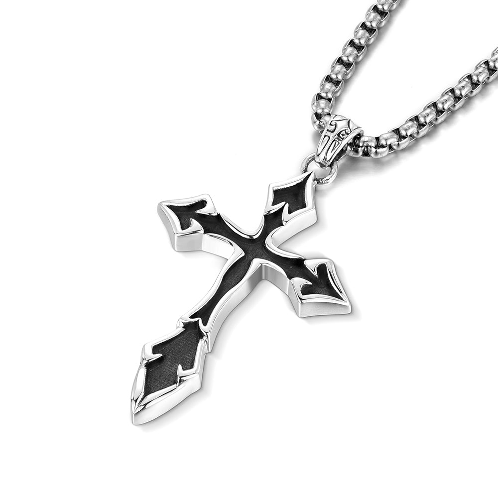 Black Pointed Cross Pendant