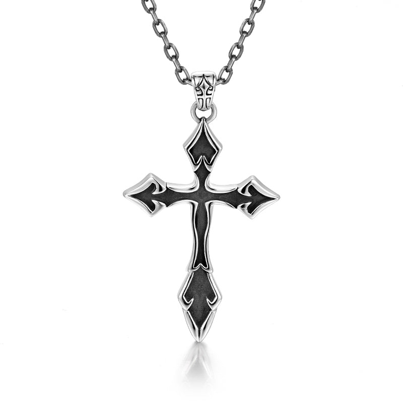 Black Pointed Cross Pendant