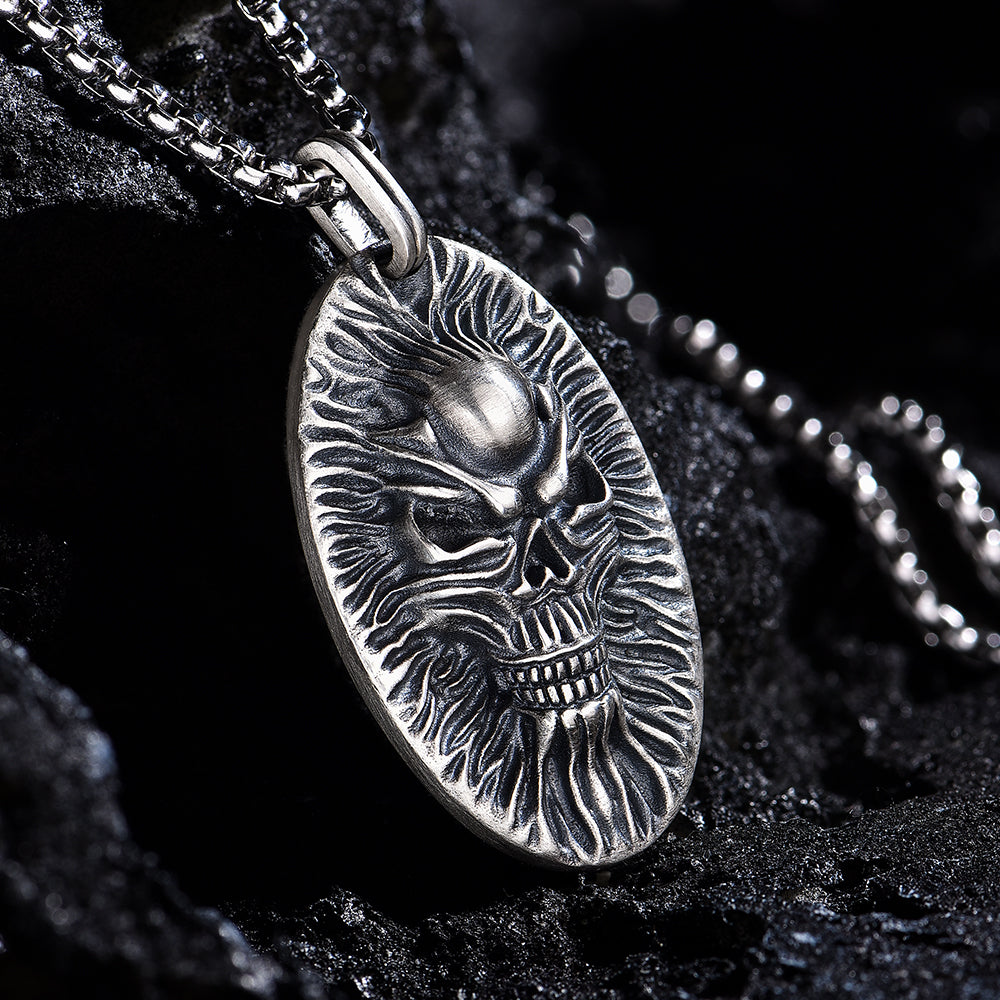Vintage Skull Face Pendant