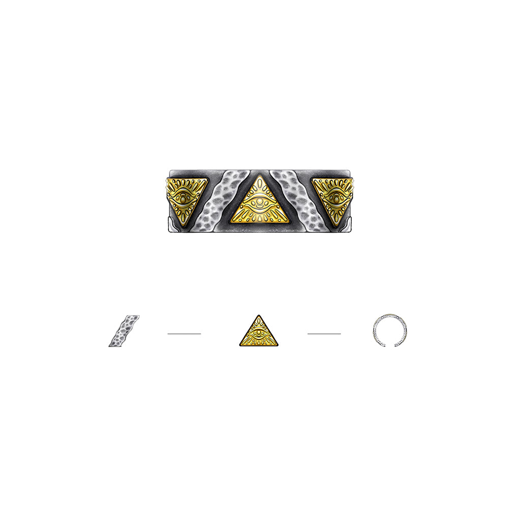 Vintage Eye Of Pyramid Ring Band