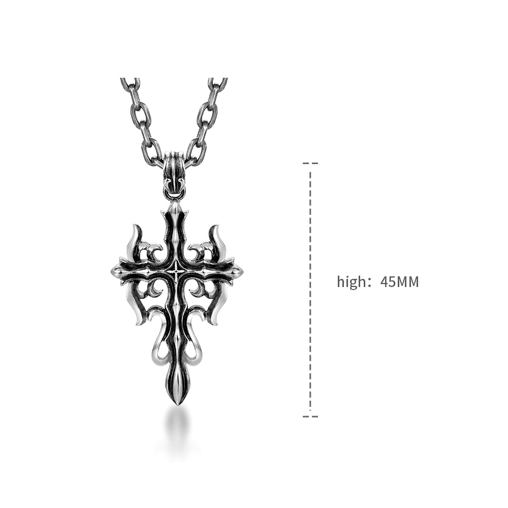 Vintage Bloody Mary Nemesis Flame Cross Pendant