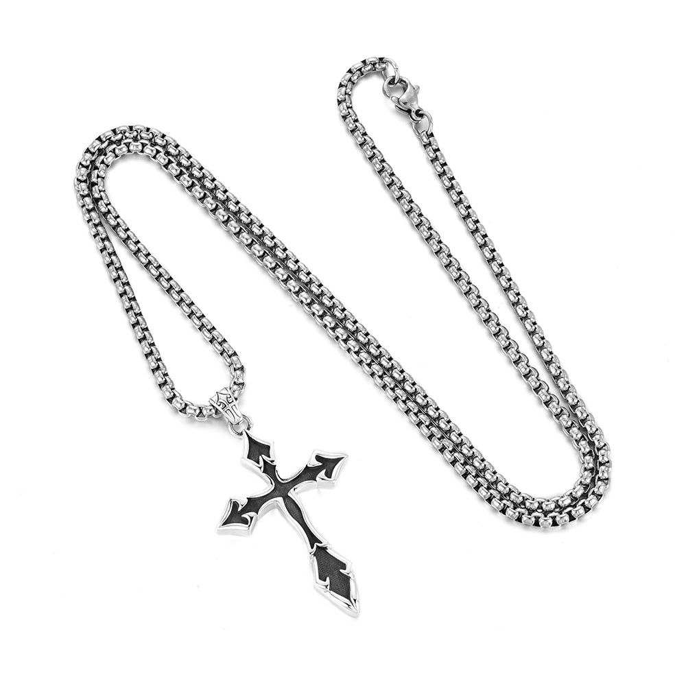 Black Pointed Cross Pendant