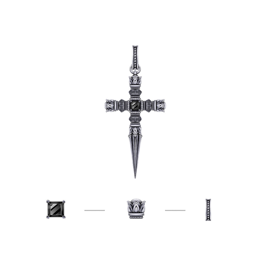 Vintage Cross Dagger Pendant