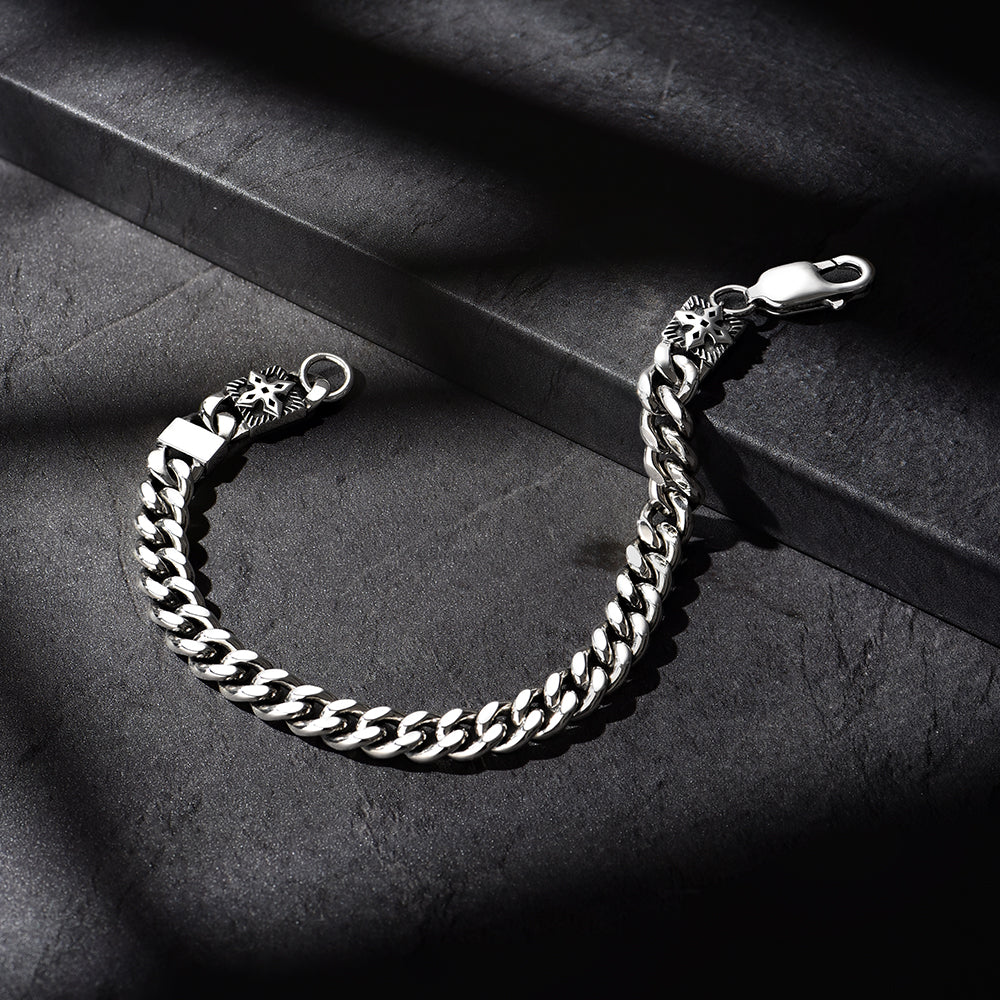 Saint Cross Curb Cuban Link Bracelet