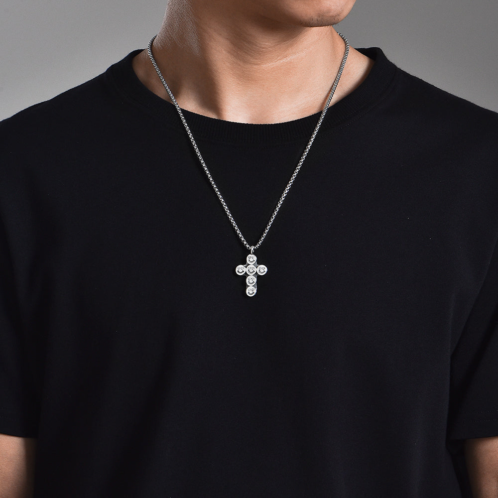 Smiley Faces Cross Pendant