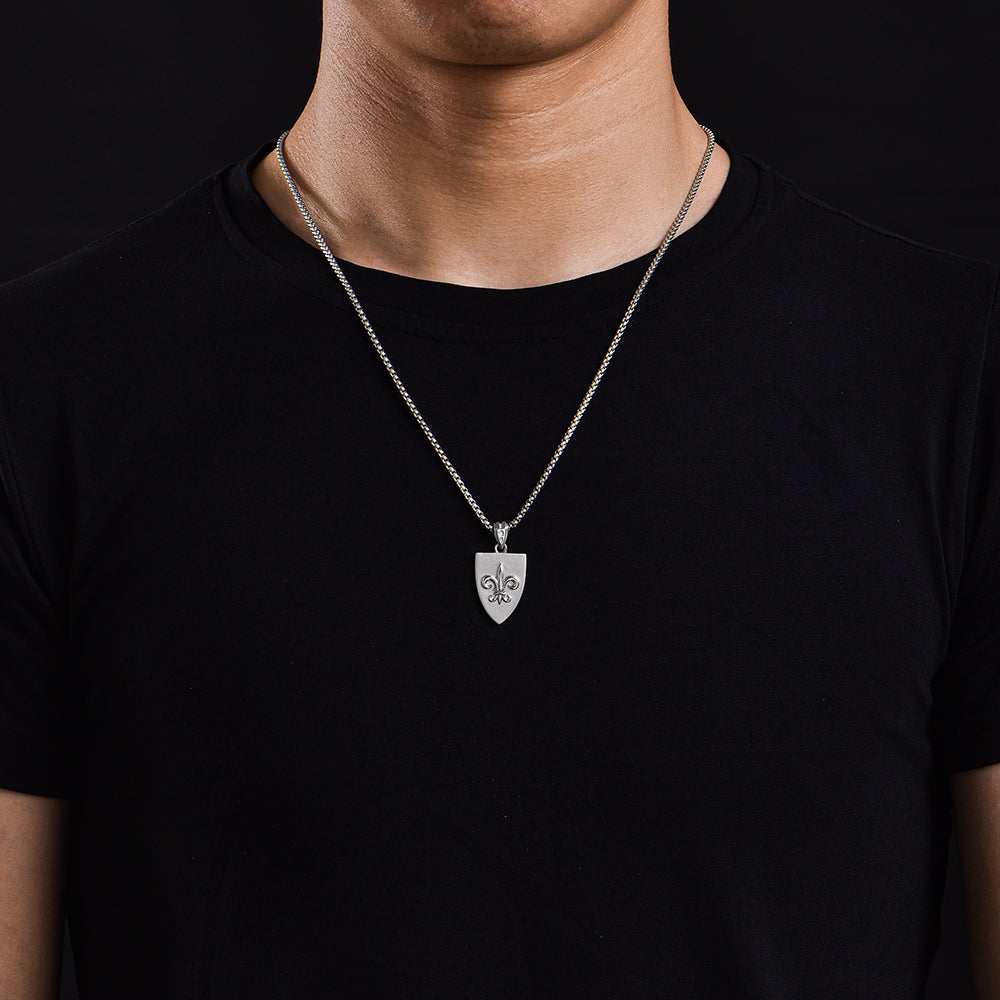 Fleur De Lis Shield Pendant