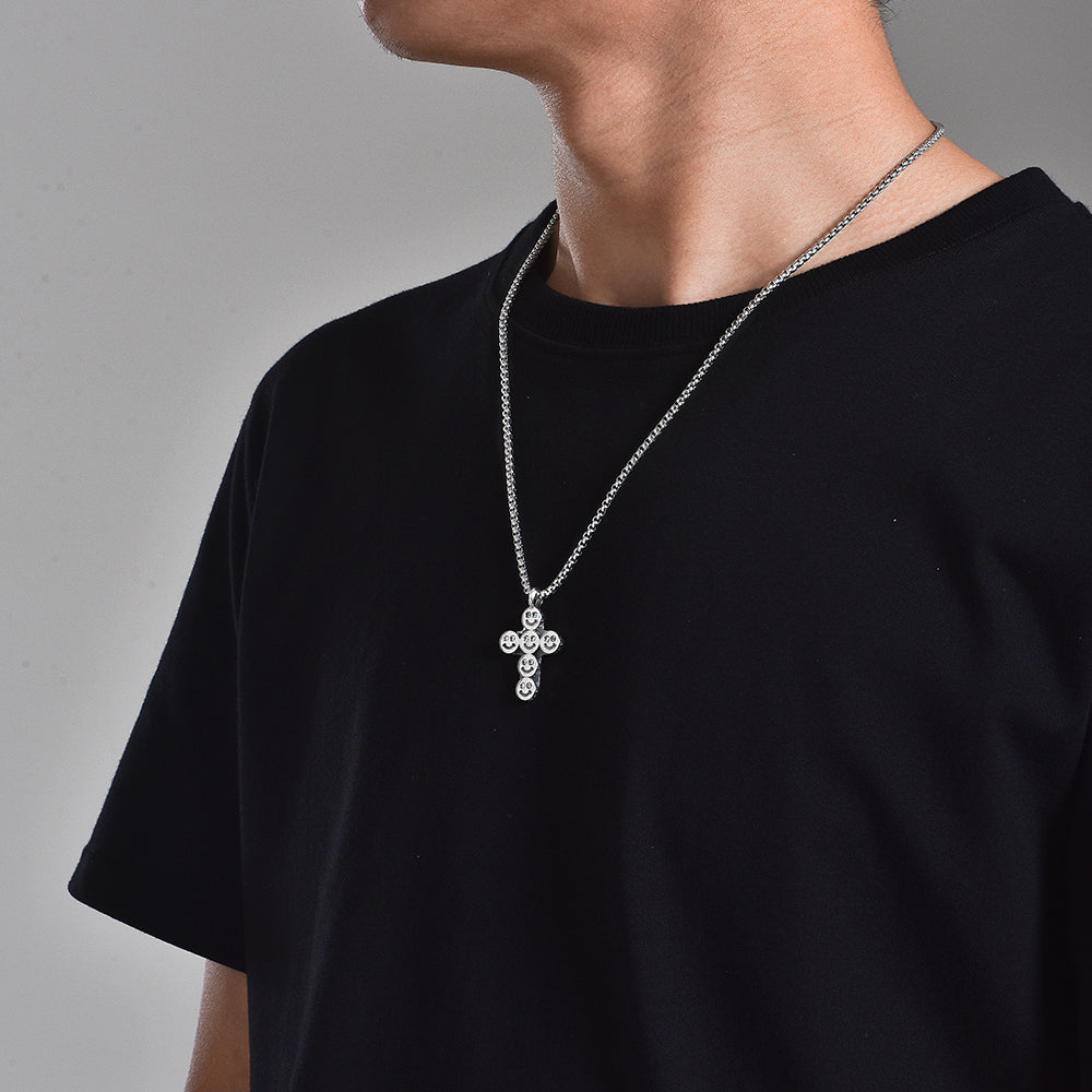 Smiley Faces Cross Pendant